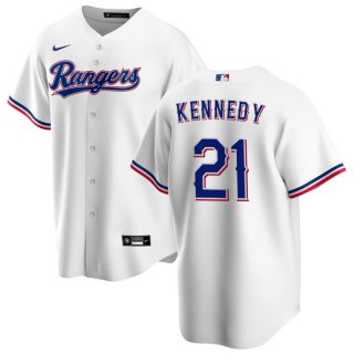 Texas Rangers #21 Ian Kennedy White Cool Base Stitched Baseball Jersey