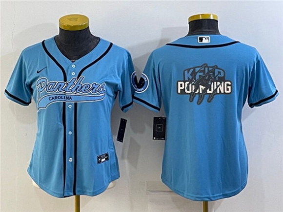Carolina Panthers Blue Team Big Logo With Patch Cool Base Stitched Baseball