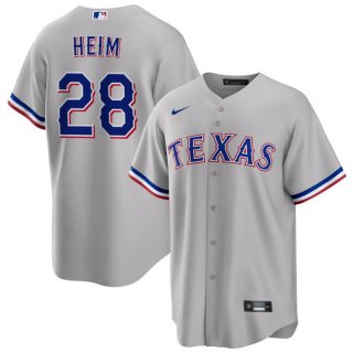 Texas Rangers #28 Jonah Heim Grey Cool Base Stitched Baseball Jersey