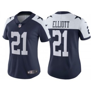 Dallas Cowboys #21 Ezekiel Elliott Navy Thanksgiving Limited Stitched Jersey(Run
