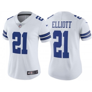 Dallas Cowboys #21 Ezekiel Elliott White Limited Stitched Jersey(Run Small）
