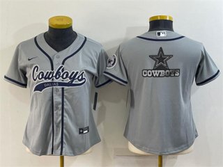Dallas Cowboys Gray Team Big Logo With Patch Cool Base Stitched Baseball