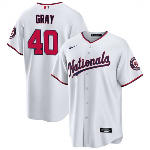 Washington Nationals #40 Josiah Gray White Cool Base Stitched Baseball Jersey