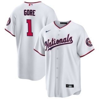 Washington Nationals #1 MacKenzie Gore White Cool Base Stitched Baseball Jersey