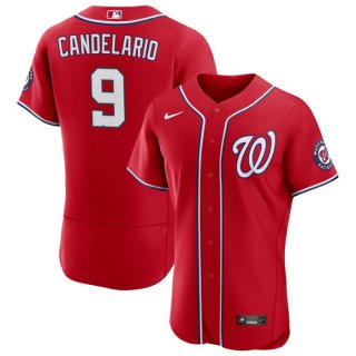 Washington Nationals #9 Jeimer Candelario Red Flex Base Stitched MLB Jersey