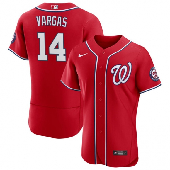 Washington Nationals #14 Ildemaro Vargas Red Flex Base Stitched MLB Jersey