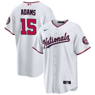 Washington Nationals #15 Riley Adams White Cool Base Stitched Baseball Jersey