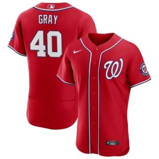 Washington Nationals #40 Josiah Gray Red Flex Base Stitched MLB Jersey