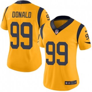 Los Angeles Rams #99 Aaron Donald Gold Vapor Untouchable Limited Stitched