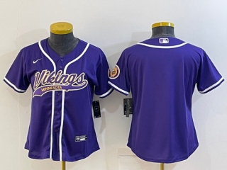 Minnesota Vikings Blank Purple With Patch Cool Base Stitched Baseball