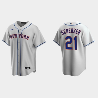 New York Mets #21 Max Scherzer Gray Cool Base Stitched Baseball Jersey