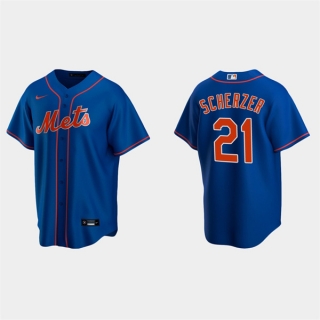 New York Mets #21 Max Scherzer Royal Cool Base Stitched Baseball Jersey
