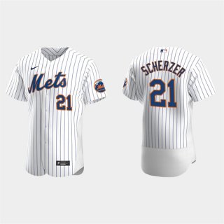 New York Mets #21 Max Scherzer White Flex Base Stitched Jersey