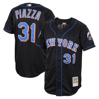 New York Mets #31 Mike Piazza Black Stitched MLB Jersey