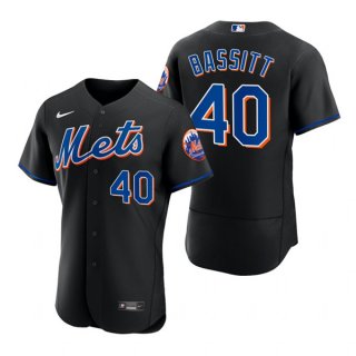 New York Mets #40 Chris Bassitt Black Flex Base Stitched Jersey