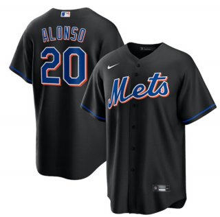 New York Mets #20 Pete Alonso 2022 Black Cool Base Stitched Baseball Jersey
