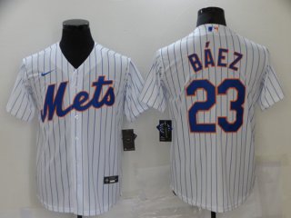 New York Mets #23 Javier Báez White Cool Base Stitched Jersey