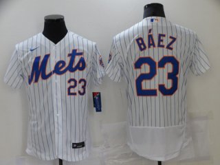 New York Mets #23 Javier Báez White Flex Base Stitched Jersey