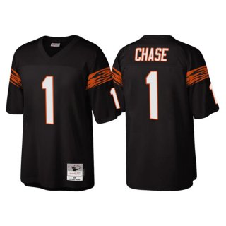 Cincinnati Bengals #1 Ja'Marr Chase Black Throwback Legacy Stitched Jersey