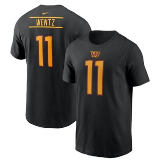 Washington Commanders #11 Carson Wentz 2022 Black Name & Number T-Shirt