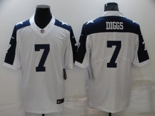 Dallas Cowboys #7 Trevon Diggs White Navy Vapor Limited Stitched Jersey