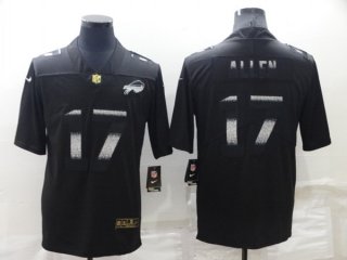 Buffalo Bills #17 Josh Allen Black Shadow Stitched Jersey