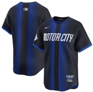 Detroit Tigers Blank 2024 Navy City Connect Cool Base Limited Stitched Baseball Jersey