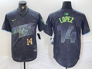 Tampa Bay Rays #14 Black 2024 City Connect Graphic jersey 2