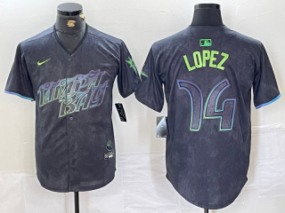 Tampa Bay Rays #14 Black 2024 City Connect Graphic jersey