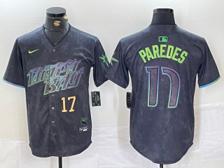 Tampa Bay Rays #17 Black 2024 City Connect Graphic jersey 2