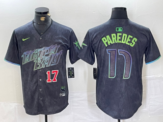 Tampa Bay Rays #17 Black 2024 City Connect Graphic jersey 3
