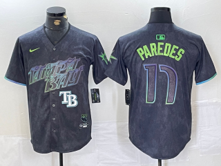 Tampa Bay Rays #17 Black 2024 City Connect Graphic jersey 4