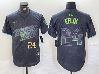 Tampa Bay Rays #24 Black 2024 City Connect Graphic jersey 2