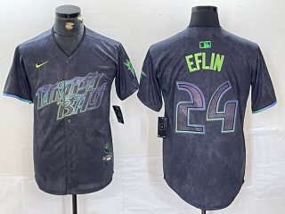 Tampa Bay Rays #24 Black 2024 City Connect Graphic jersey