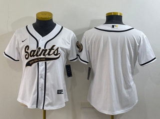 New Orleans Saints Blank White With Patch Cool Base Stitched Baseball