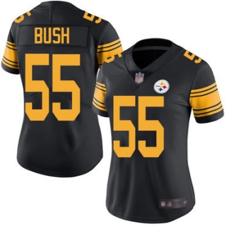 Pittsburgh Steelers #55 Devin Bush Black Color Rush Limited Stitched Jersey(Run