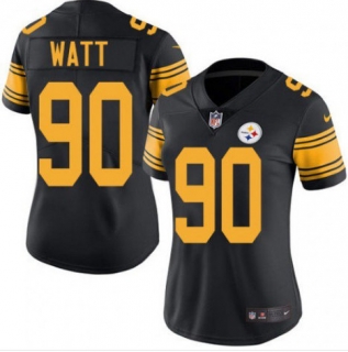 Pittsburgh Steelers #90 T.J. Watt Black Color Rush Limited Stitched Jersey(Run