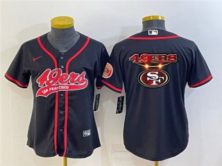 San Francisco 49ers Black Team Big Logo With Patch Cool Base Stitched Baseball