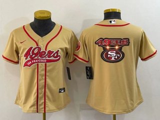 San Francisco 49ers Gold Team Big Logo With Patch Cool Base Stitched Baseball