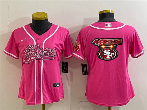 San Francisco 49ers Pink Team Big Logo With Patch Cool Base Stitched Baseball