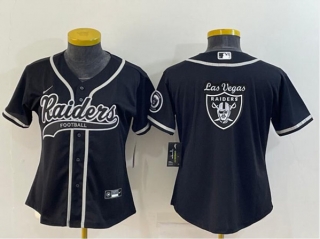 Oakland Raiders Black Team Big Logo With Patch Cool Base Stitched Baseball