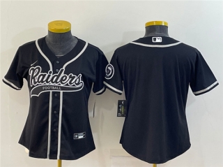 Oakland Raiders Blank Black With Patch Cool Base Stitched Baseball Jersey(Run