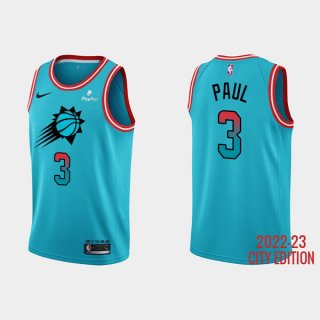 Phoenix Suns #3 Chris Paul 2022-23 Blue City Edition Stitched Basketball Jersey
