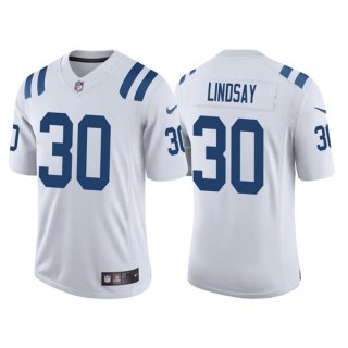 Indianapolis Colts #30 Phillip Lindsay White Stitched Football Jersey