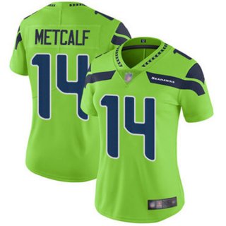 Seattle Seahawks #14 D.K. Metcalf Green Vapor Untouchable Stitched