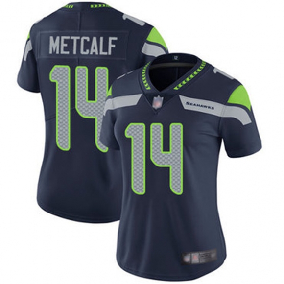 Seattle Seahawks #14 D.K. Metcalf Navy Vapor Untouchable Stitched