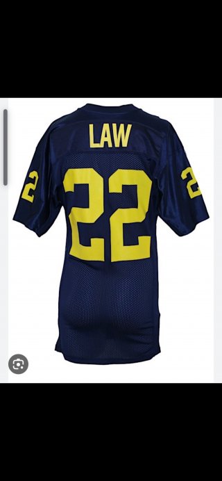 Michigan #22 Law blue jersey