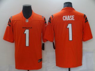 Cincinnati Bengals #1 Ja'Marr Chase 2021 NFL Draft Orange Vapor Limited Stitched