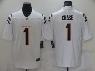 Cincinnati Bengals #1 Ja'Marr Chase 2021 NFL Draft White Vapor Limited Stitched