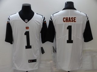 Cincinnati Bengals #1 Ja'Marr Chase White Color Rush Stitched Jersey